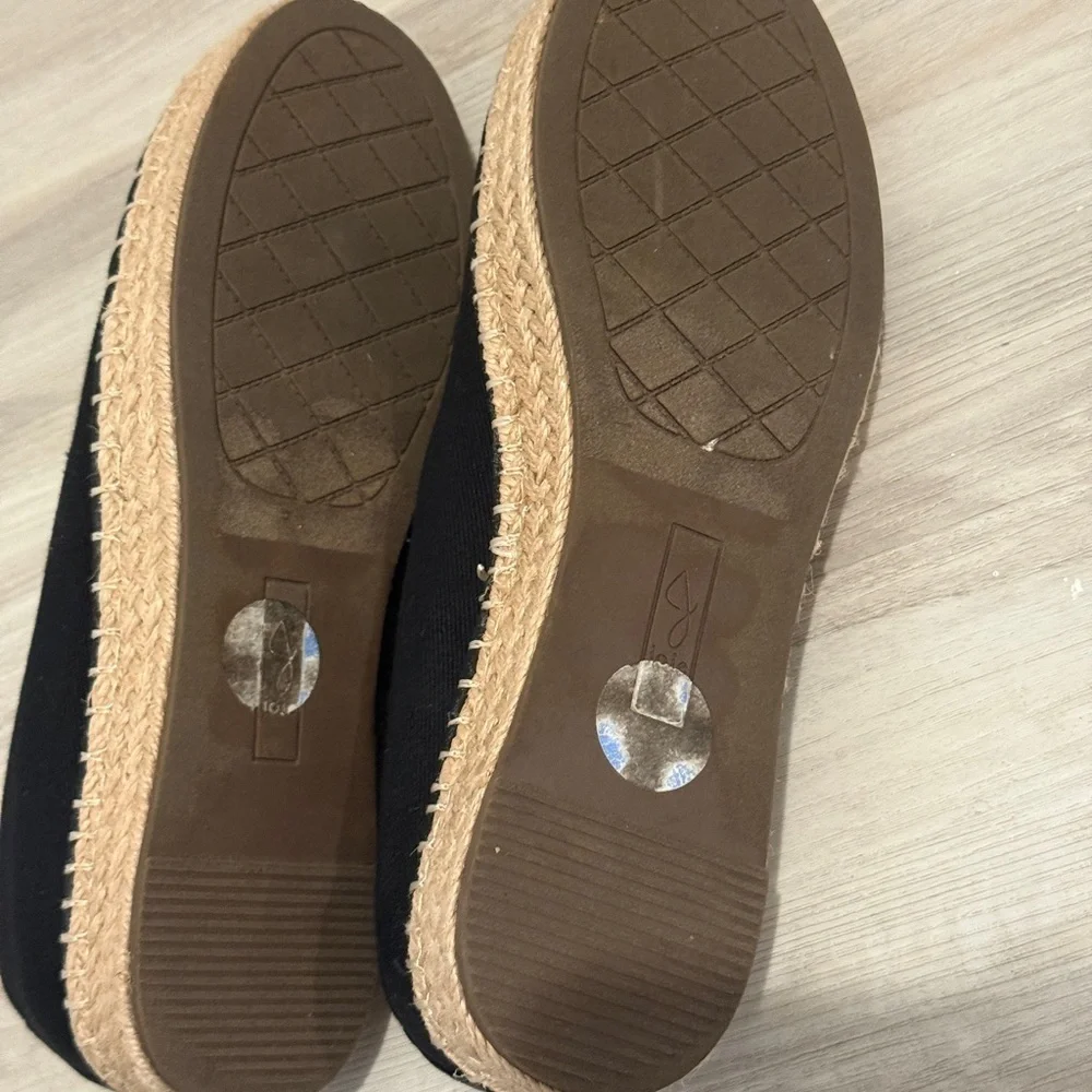 Joie Black Canvas Espadrille Loafers